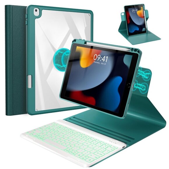 Other - iPad 10.2" Keyboard Case with 360° Rotating Magnetic Cover – Teal (New in Box)